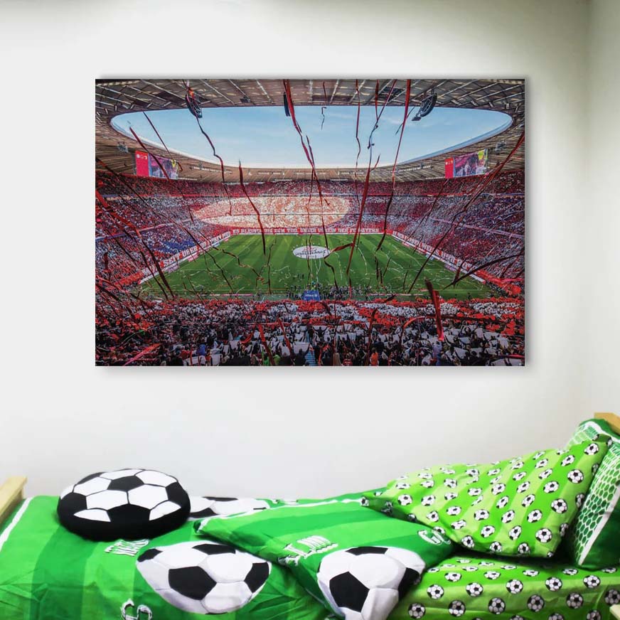 FC Bayern München Allianz Arena Spielfeld Mia san mia 3 FCB Leinwandbilder – Bild 4