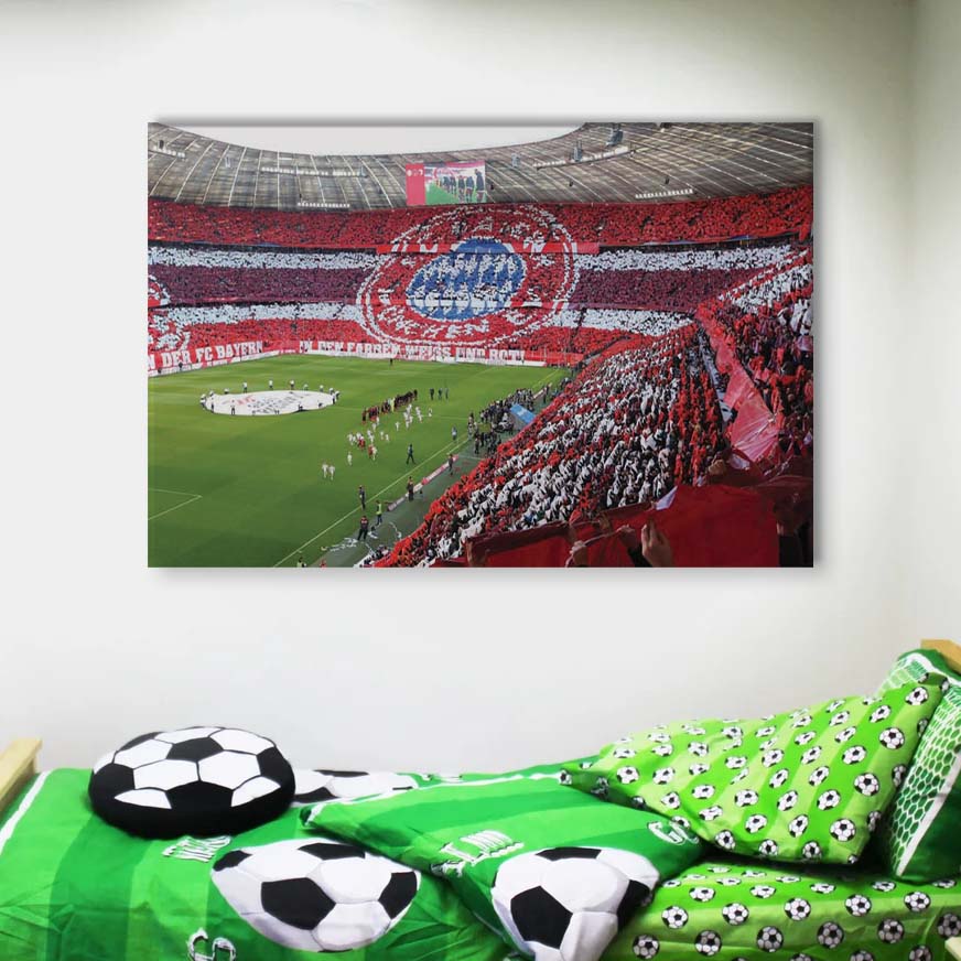 FC Bayern München Allianz Arena Spielfeld Mia san mia 7 FCB Leinwandbilder – Bild 4