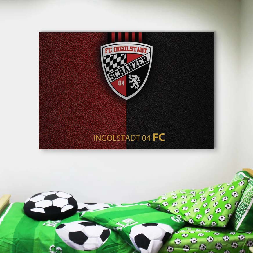 FC Ingolstadt Schanzer 04 Schwarz-Rotes Leder FCI Leinwandbilder – Bild 4