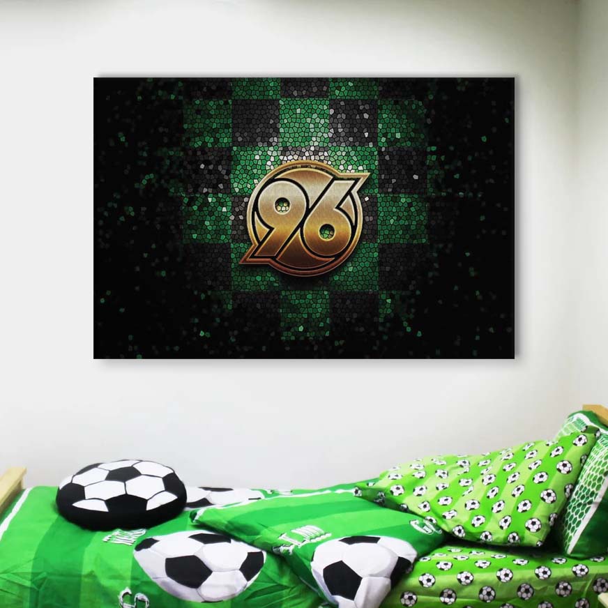 Hannover 96 Grün-Schwarzer Rautenstil Leinwandbilder – Bild 4