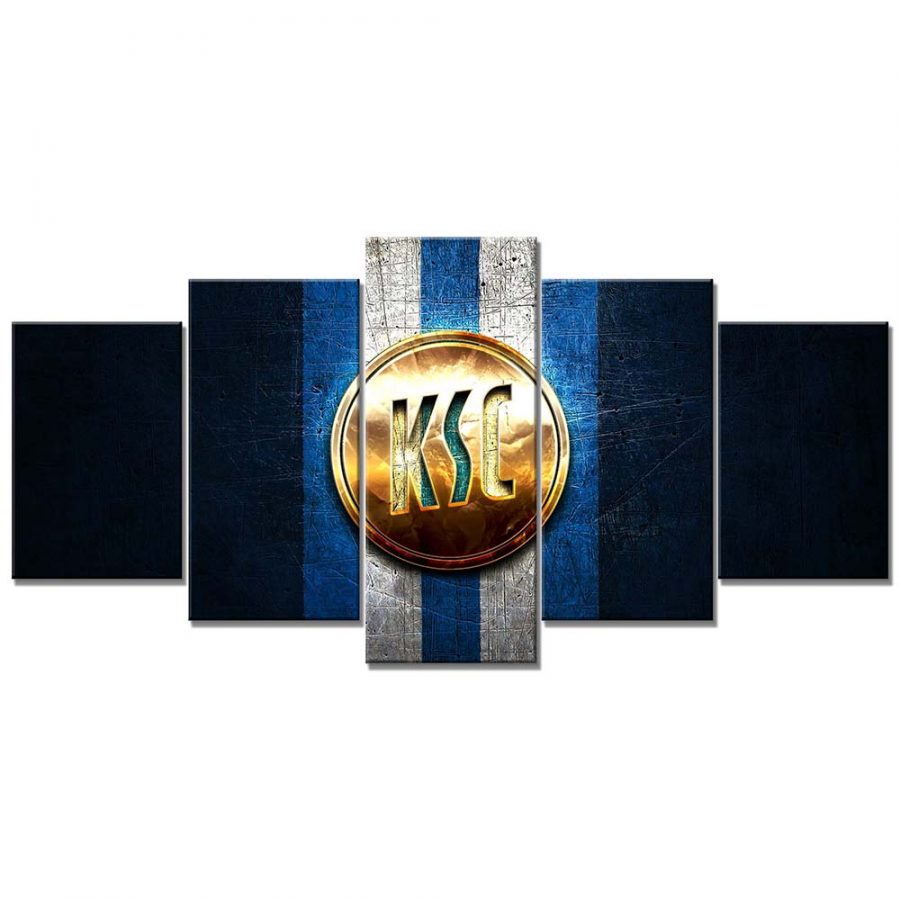 Karlsruher FC Blaues Metall mit Goldenem Logo KSC Leinwandbilder – Bild 6