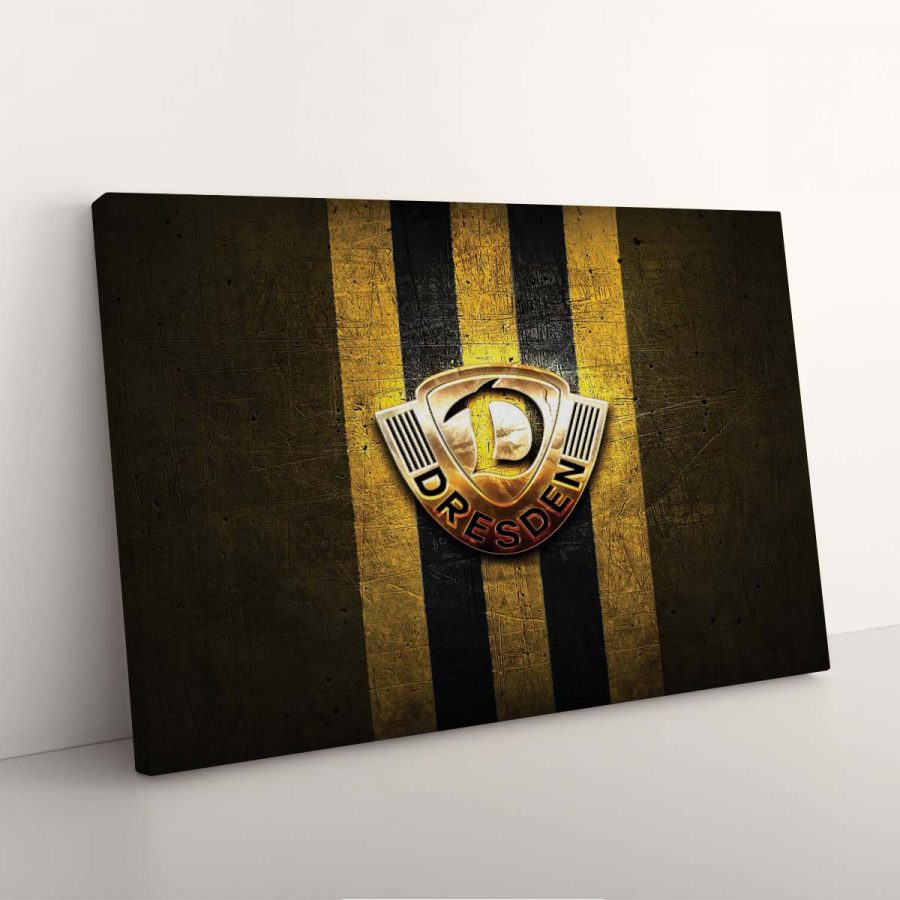 SG Dynamo Dresden Gelber Metallhintergrund Leinwandbilder – Bild 7