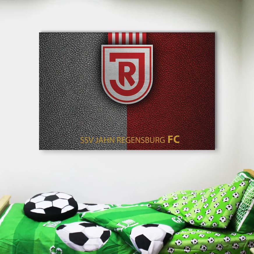 SSV Jahn Regensburg Rot-Weiß Leder Leinwandbilder – Bild 4