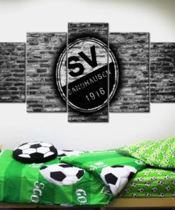 Alternative view of SV Sandhausen Schwarz-Weiß Ziegelwand Leinwandbilder