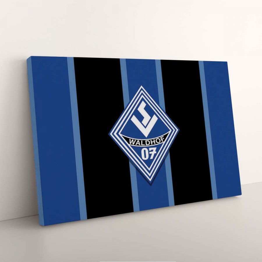 SV Waldhof Mannheim 07 Schwarz-Blauer Hintergrund SVW Leinwandbilder – Bild 7