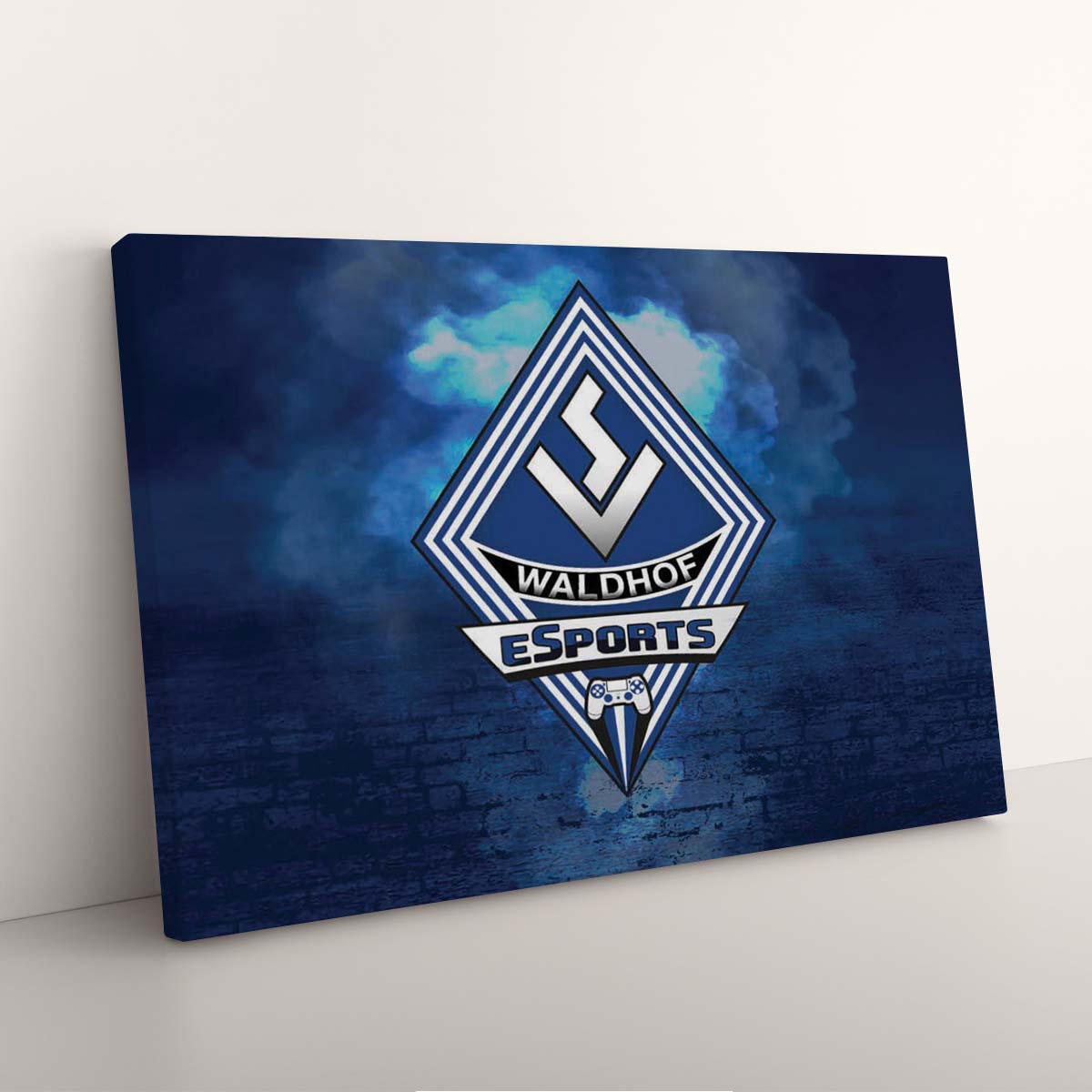 SV Waldhof Mannheim 07 Schwarz-Blau Ziegelwand SVW Leinwandbilder – Bild 3