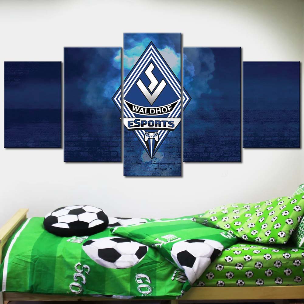 SV Waldhof Mannheim 07 Schwarz-Blau Ziegelwand SVW Leinwandbilder – Bild 2