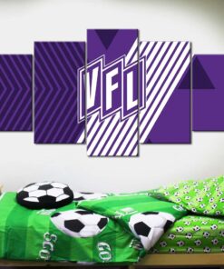 Alternative view of VfL Osnabrück Lila-Weißer Linienhintergrund Leinwandbilder