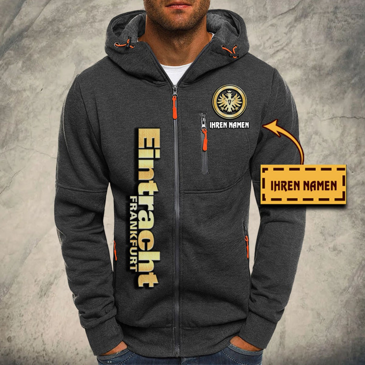 Eintracht Frankfurt Kapuzensweatjacke – Bild 4
