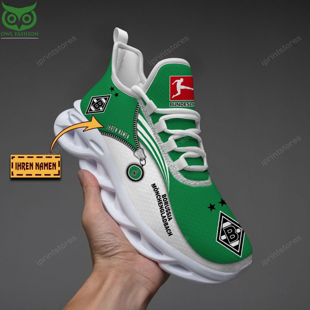Borussia Mönchengladbach Reißverschlussmuster Schuhe
