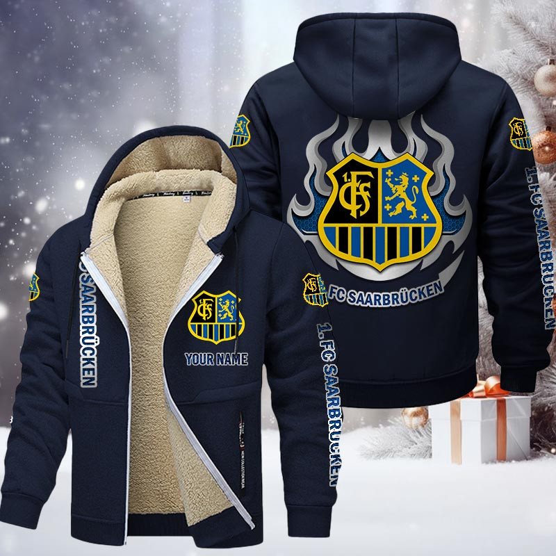FC Saarbrucken Gefütterte Kapuzenjacke - FCS Samt Zip-Hoodie – Bild 7