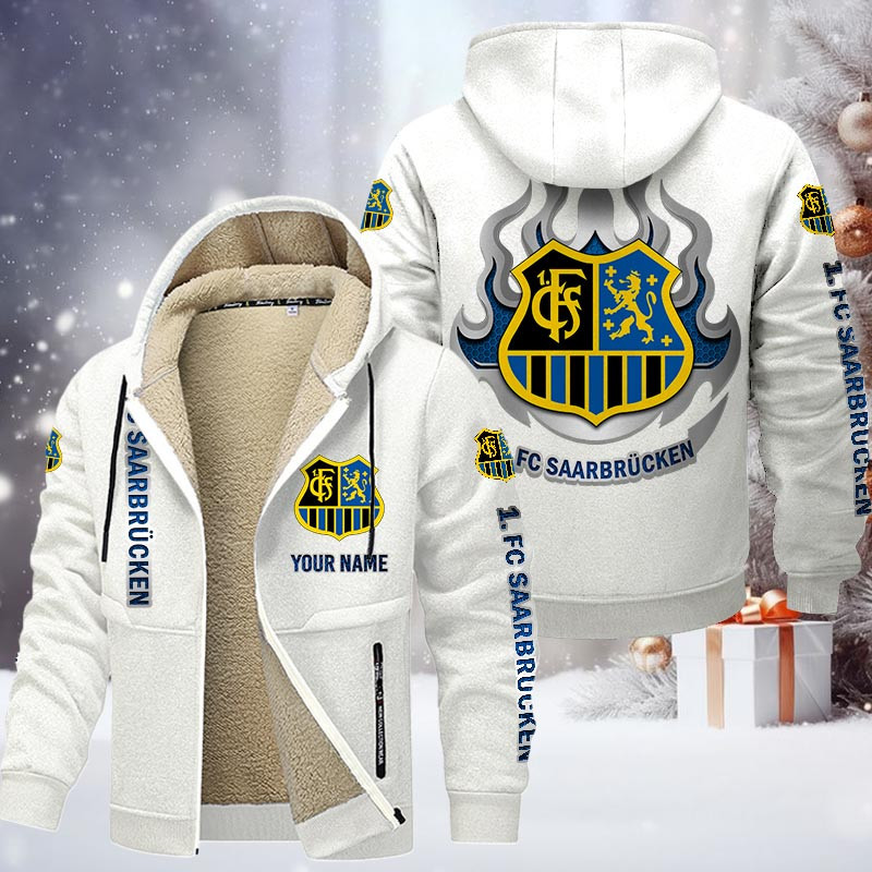 FC Saarbrucken Gefütterte Kapuzenjacke - FCS Samt Zip-Hoodie – Bild 9