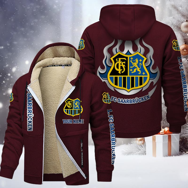 FC Saarbrucken Gefütterte Kapuzenjacke - FCS Samt Zip-Hoodie – Bild 10