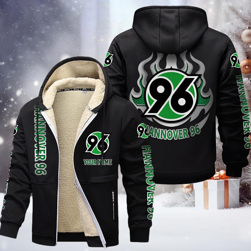Hannover 96 Gefütterte Kapuzenjacke - H96 Samt Zip-Hoodie – Bild 3