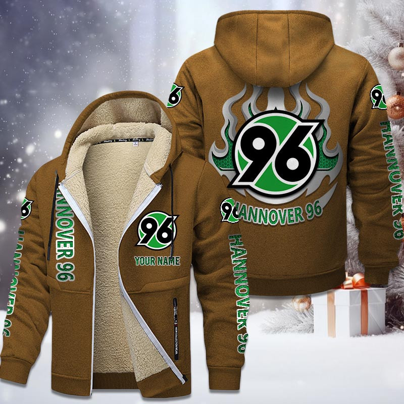 Hannover 96 Gefütterte Kapuzenjacke - H96 Samt Zip-Hoodie – Bild 4