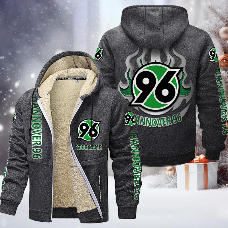 Hannover 96 Gefütterte Kapuzenjacke - H96 Samt Zip-Hoodie – Bild 5