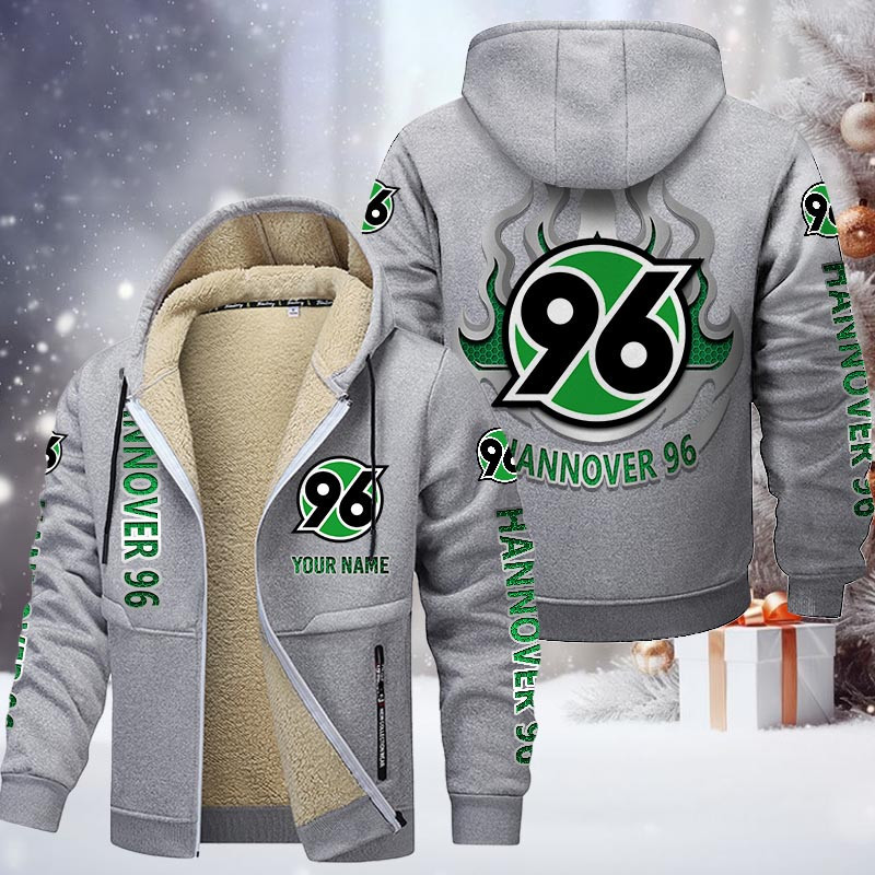Hannover 96 Gefütterte Kapuzenjacke - H96 Samt Zip-Hoodie – Bild 6