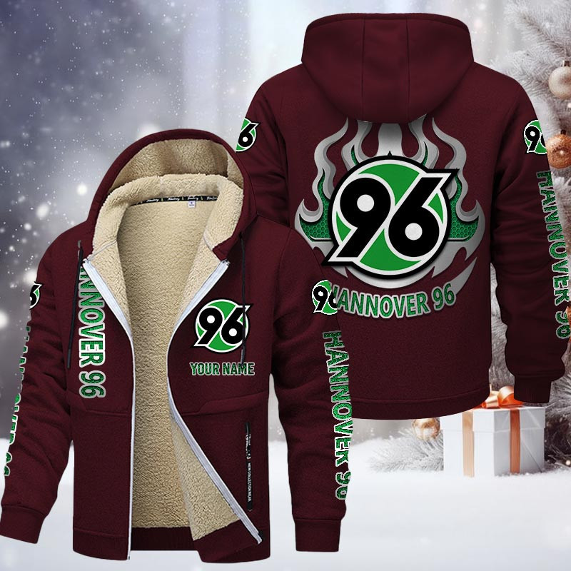 Hannover 96 Gefütterte Kapuzenjacke - H96 Samt Zip-Hoodie – Bild 10