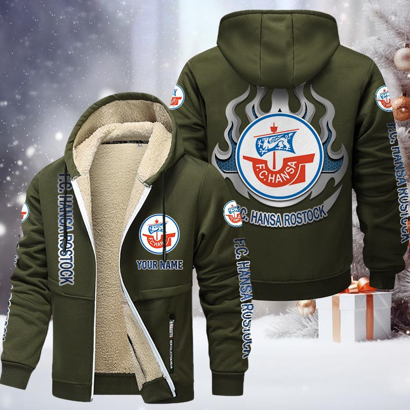 Hansa Rostock Gefütterte Kapuzenjacke - FCH Samt Zip-Hoodie