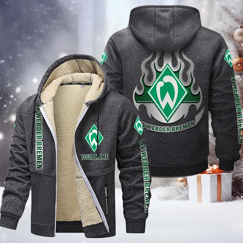 SV Werder Bremen Gefütterte Kapuzenjacke - SVW Samt Zip-Hoodie (Ver.3) – Bild 5