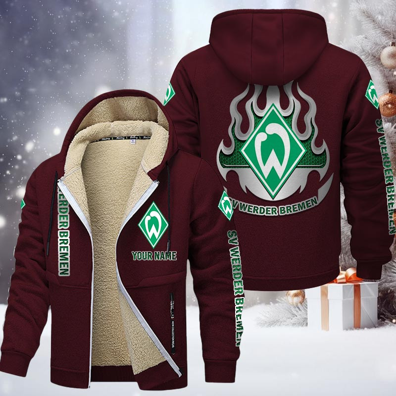 SV Werder Bremen Gefütterte Kapuzenjacke - SVW Samt Zip-Hoodie (Ver.3) – Bild 10