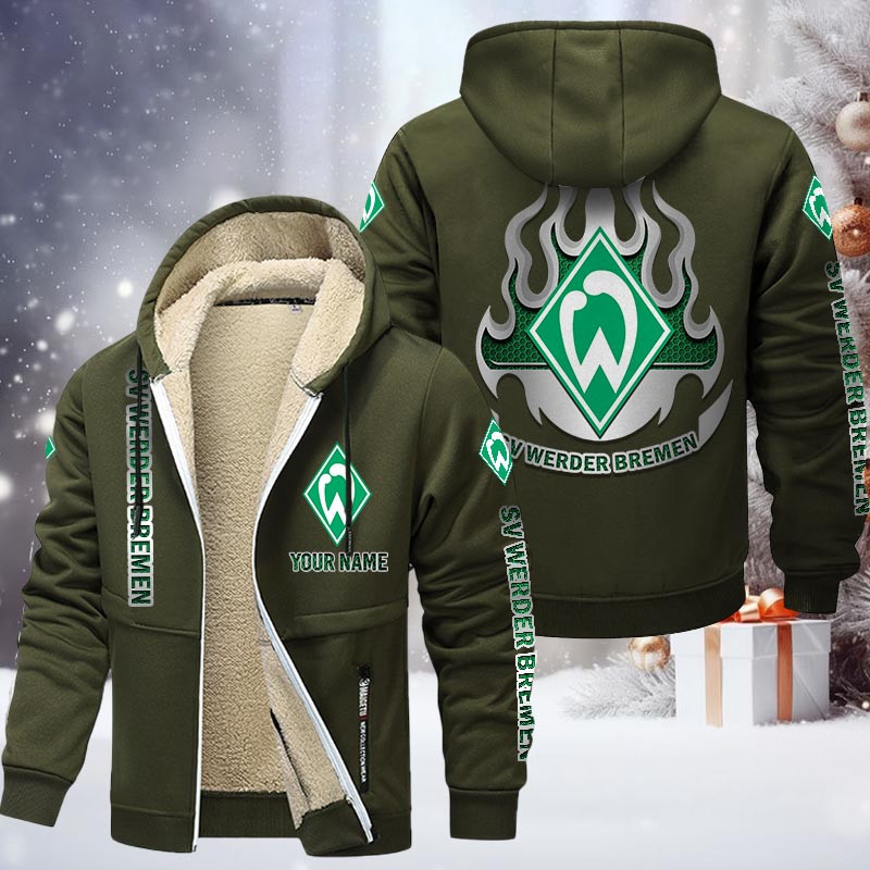 SV Werder Bremen Gefütterte Kapuzenjacke - SVW Samt Zip-Hoodie (Ver.3)