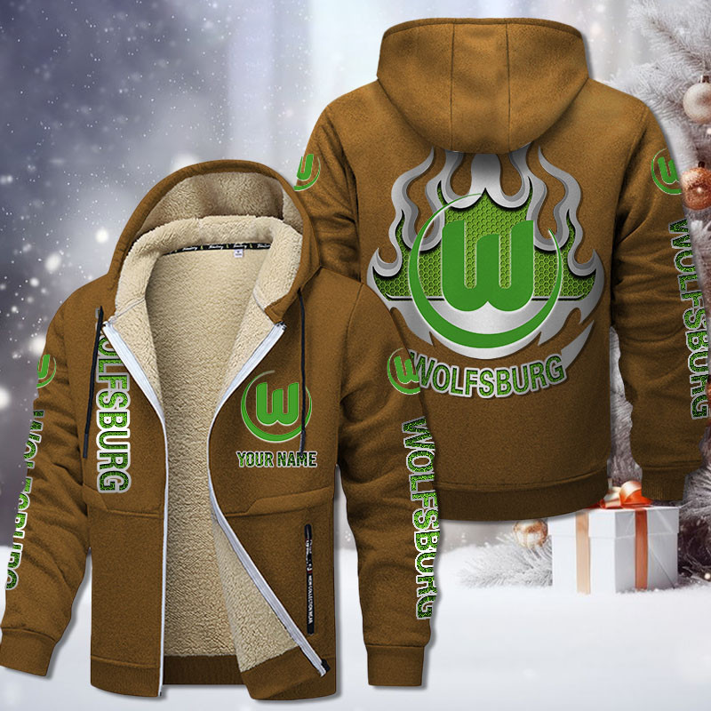 VfL Wolfsburg Gefütterte Kapuzenjacke - WOB Samt Zip-Hoodie – Bild 4