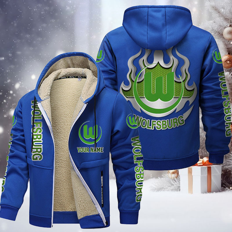 VfL Wolfsburg Gefütterte Kapuzenjacke - WOB Samt Zip-Hoodie – Bild 8