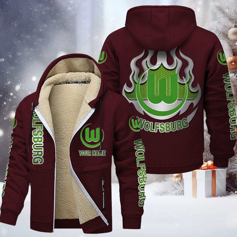 VfL Wolfsburg Gefütterte Kapuzenjacke - WOB Samt Zip-Hoodie – Bild 10