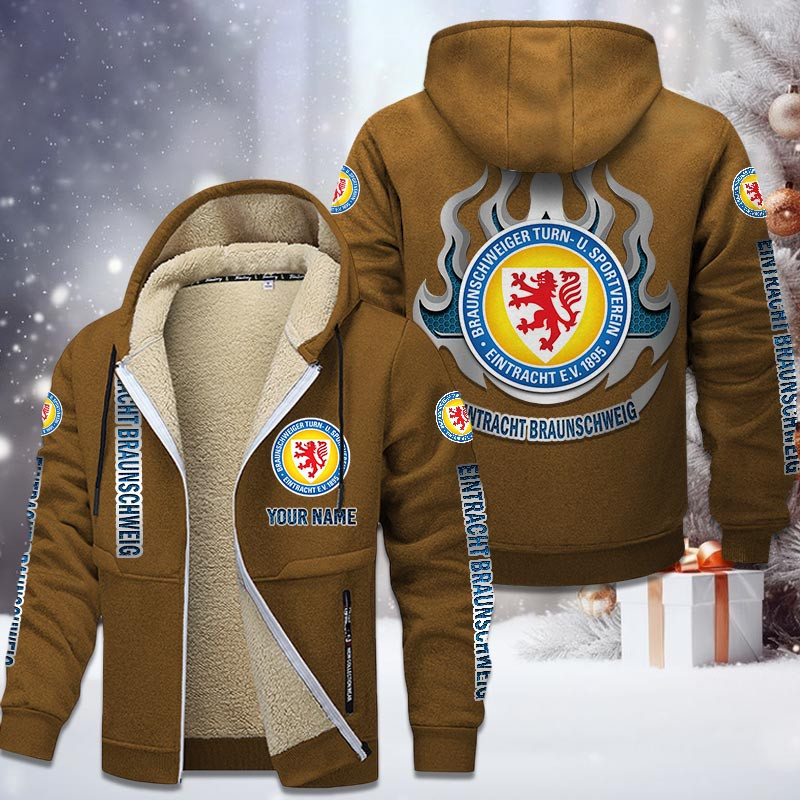 Eintracht Braunschweig Gefütterte Kapuzenjacke - BTSV Samt Zip-Hoodie – Bild 4