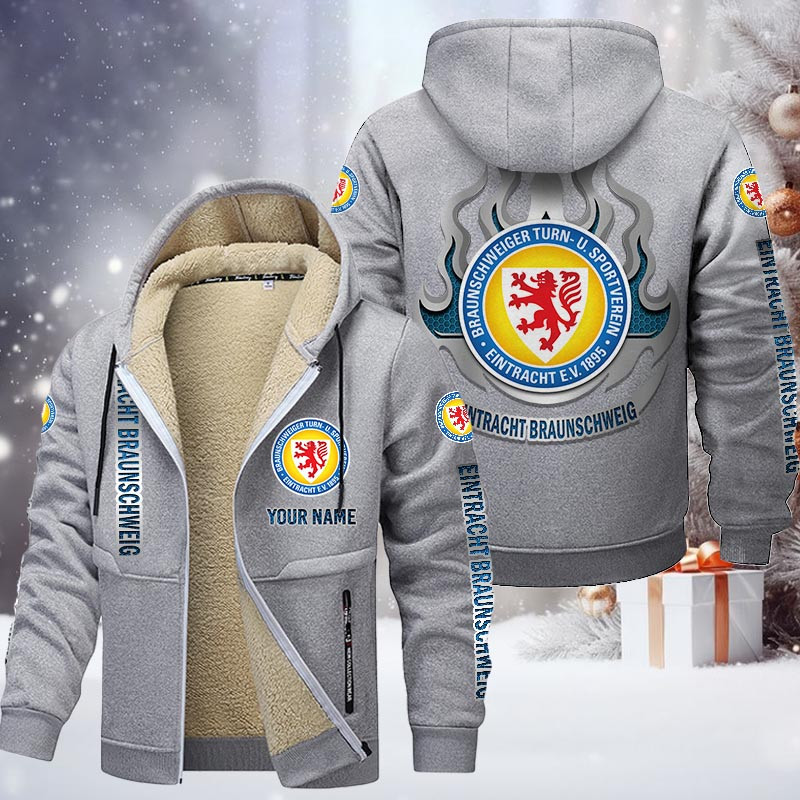 Eintracht Braunschweig Gefütterte Kapuzenjacke - BTSV Samt Zip-Hoodie – Bild 6