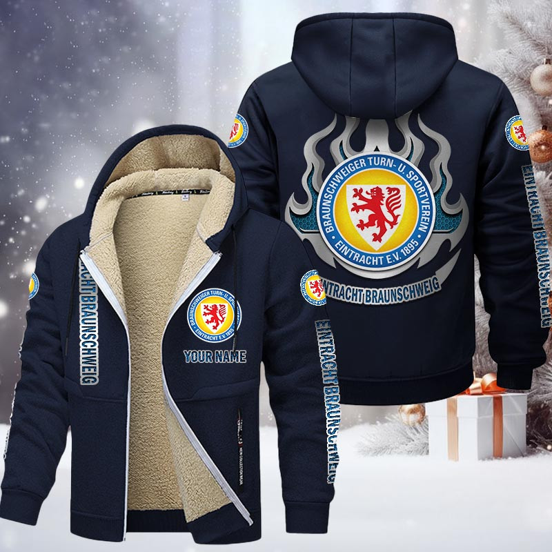 Eintracht Braunschweig Gefütterte Kapuzenjacke - BTSV Samt Zip-Hoodie – Bild 7