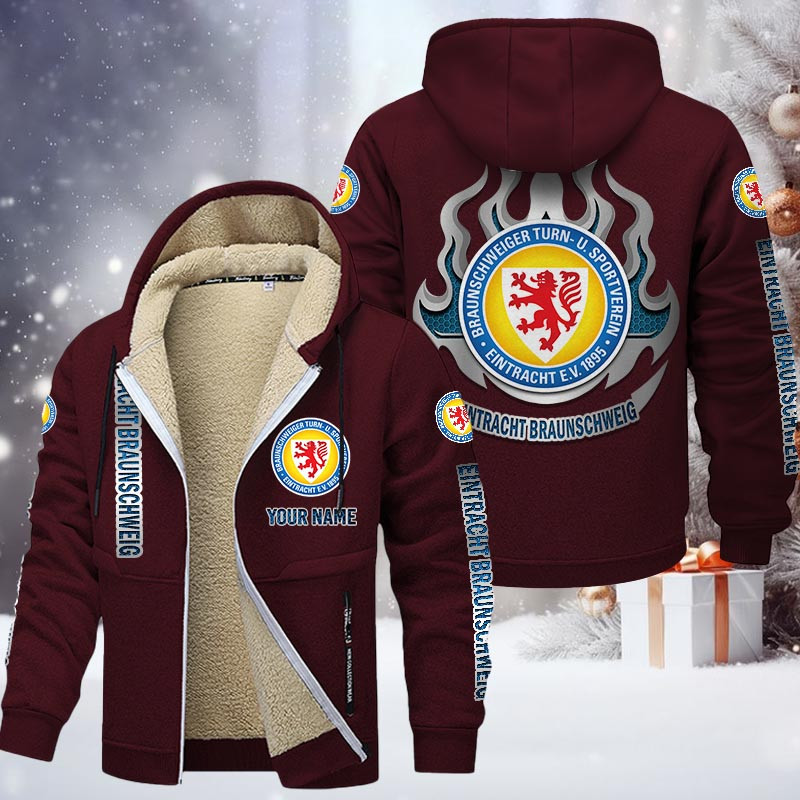 Eintracht Braunschweig Gefütterte Kapuzenjacke - BTSV Samt Zip-Hoodie – Bild 10