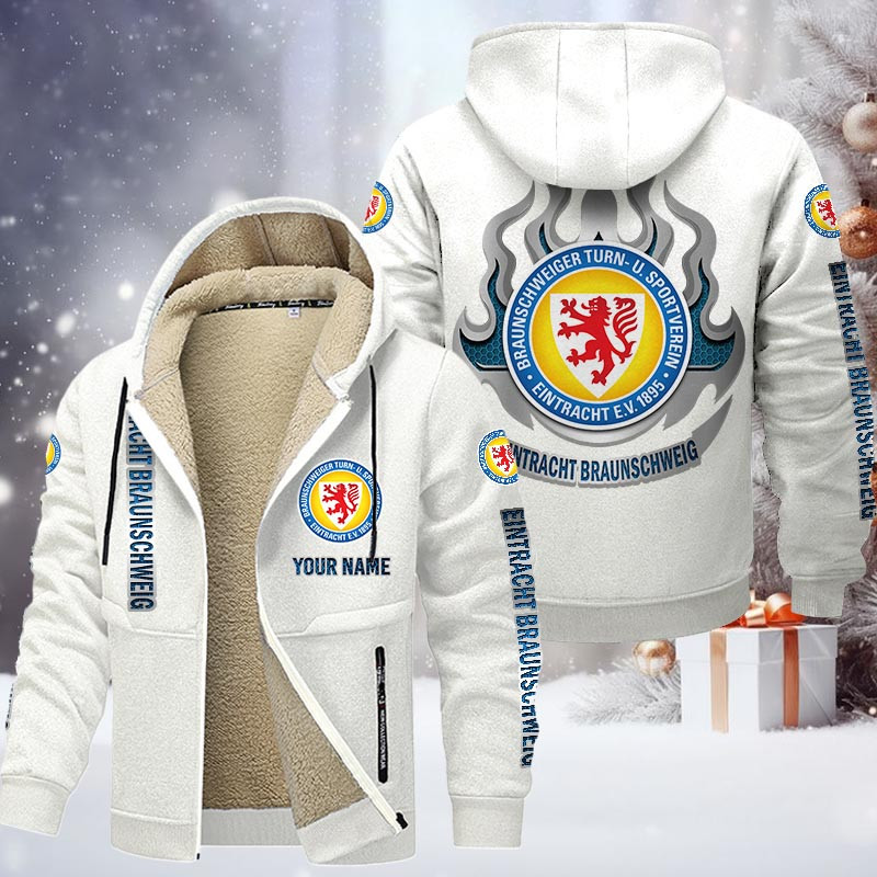 Eintracht Braunschweig Gefütterte Kapuzenjacke - BTSV Samt Zip-Hoodie – Bild 9