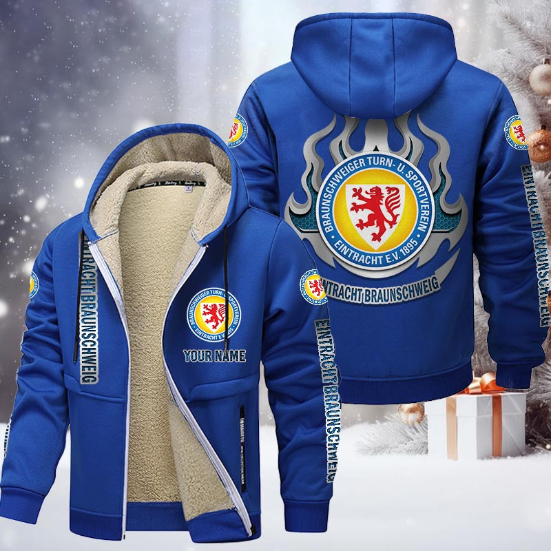 Eintracht Braunschweig Gefütterte Kapuzenjacke - BTSV Samt Zip-Hoodie – Bild 8