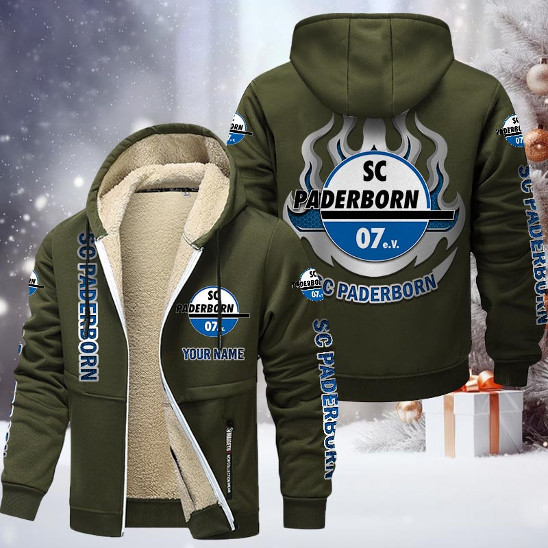 SC Paderborn Gefütterte Kapuzenjacke - SCP Samt Zip-Hoodie