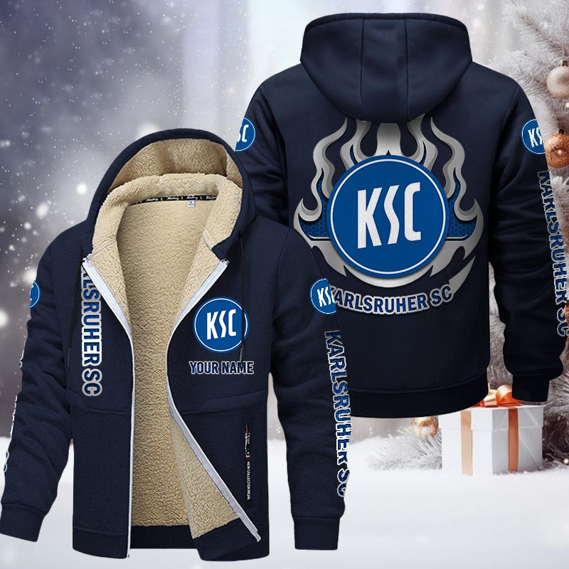 Karlsruher SC Gefütterte Kapuzenjacke - KSC Samt Zip-Hoodie – Bild 7