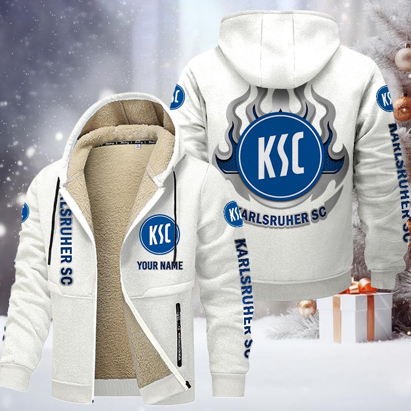 Karlsruher SC Gefütterte Kapuzenjacke - KSC Samt Zip-Hoodie – Bild 9