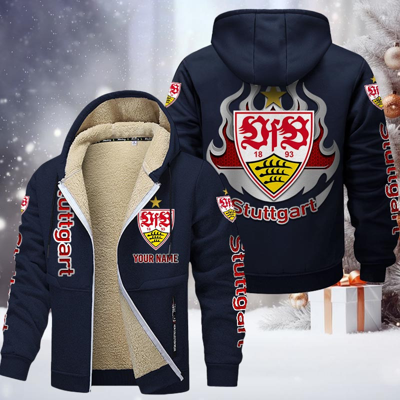 VfB Stuttgart Gefütterte Kapuzenjacke - VFB Samt Zip-Hoodie (Ver.2) – Bild 7