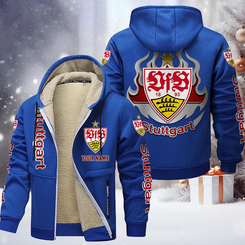 VfB Stuttgart Gefütterte Kapuzenjacke - VFB Samt Zip-Hoodie (Ver.2) – Bild 8