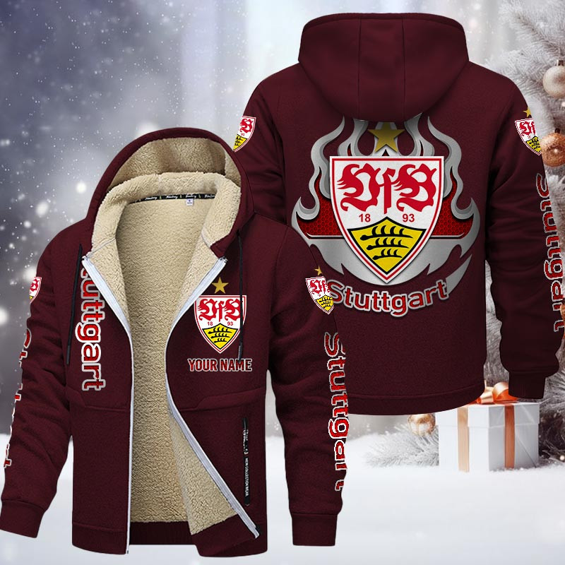 VfB Stuttgart Gefütterte Kapuzenjacke - VFB Samt Zip-Hoodie (Ver.2) – Bild 10