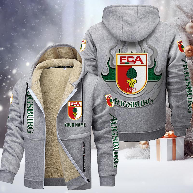 FC Augsburg Gefütterte Kapuzenjacke - FCA Samt Zip-Hoodie – Bild 6