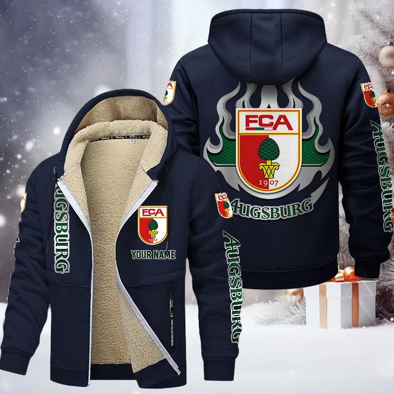 FC Augsburg Gefütterte Kapuzenjacke - FCA Samt Zip-Hoodie – Bild 7