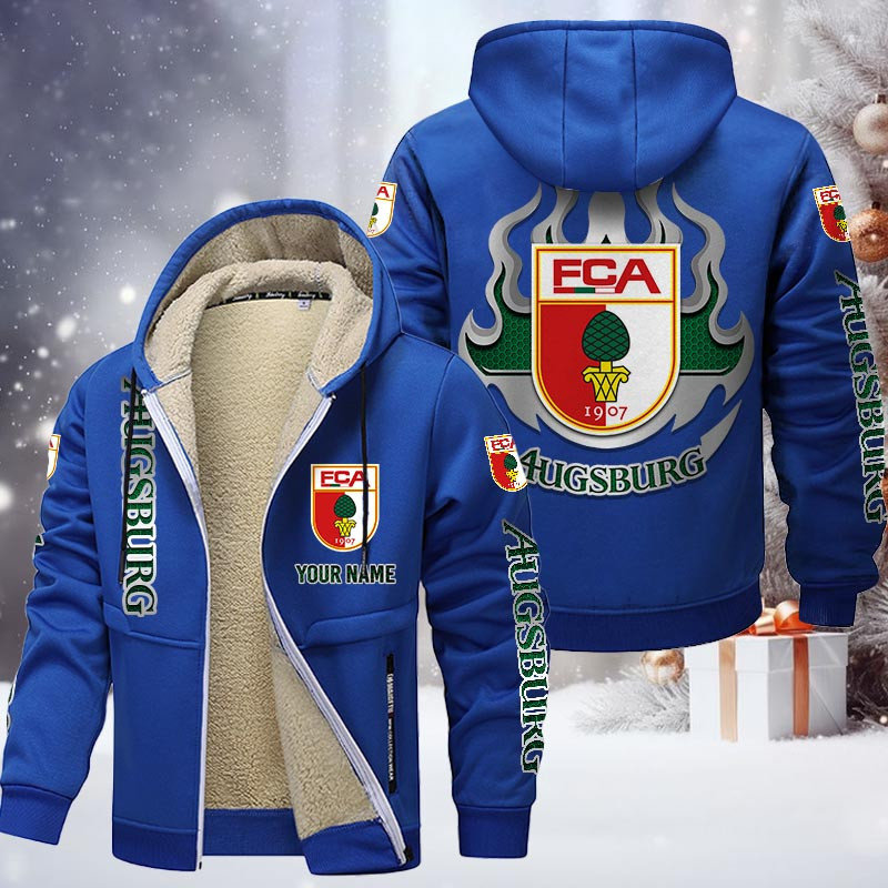 FC Augsburg Gefütterte Kapuzenjacke - FCA Samt Zip-Hoodie – Bild 8