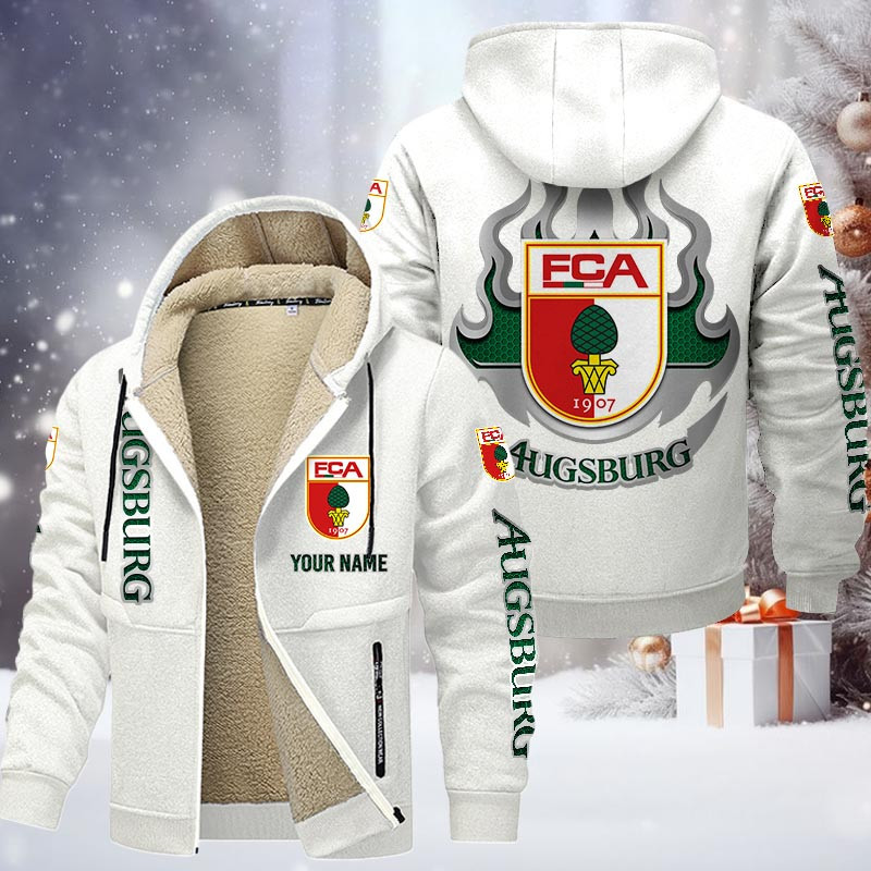 FC Augsburg Gefütterte Kapuzenjacke - FCA Samt Zip-Hoodie – Bild 9