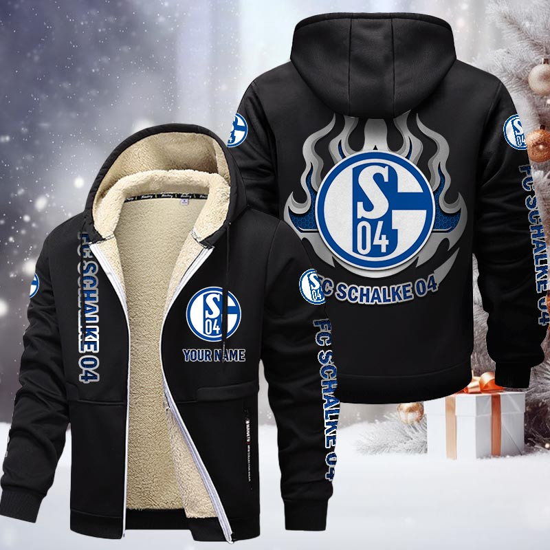FC Schalke 04 Gefütterte Kapuzenjacke - S04 Samt Zip-Hoodie – Bild 3