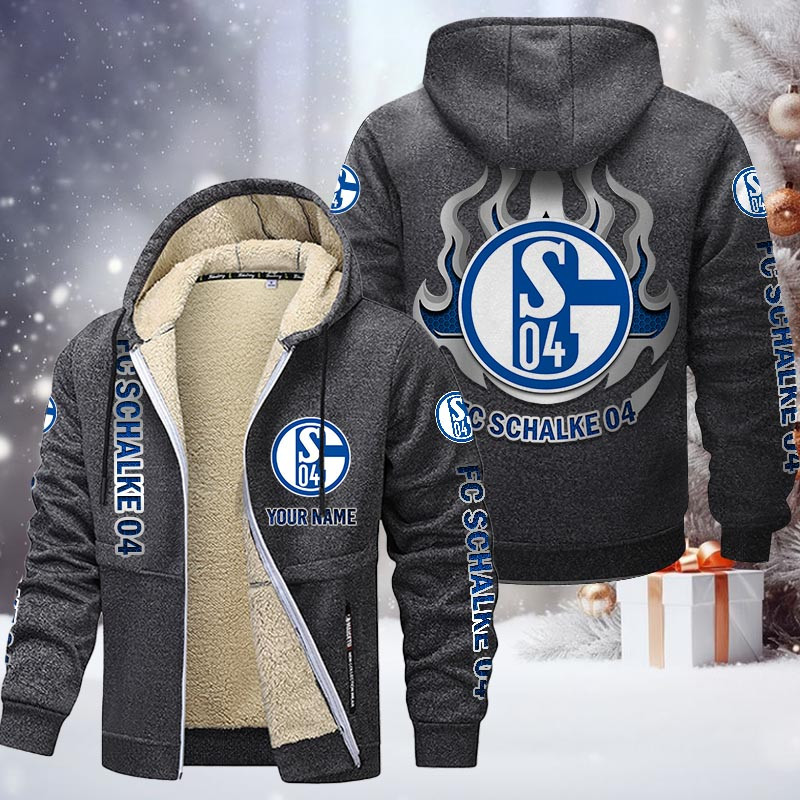FC Schalke 04 Gefütterte Kapuzenjacke - S04 Samt Zip-Hoodie – Bild 5