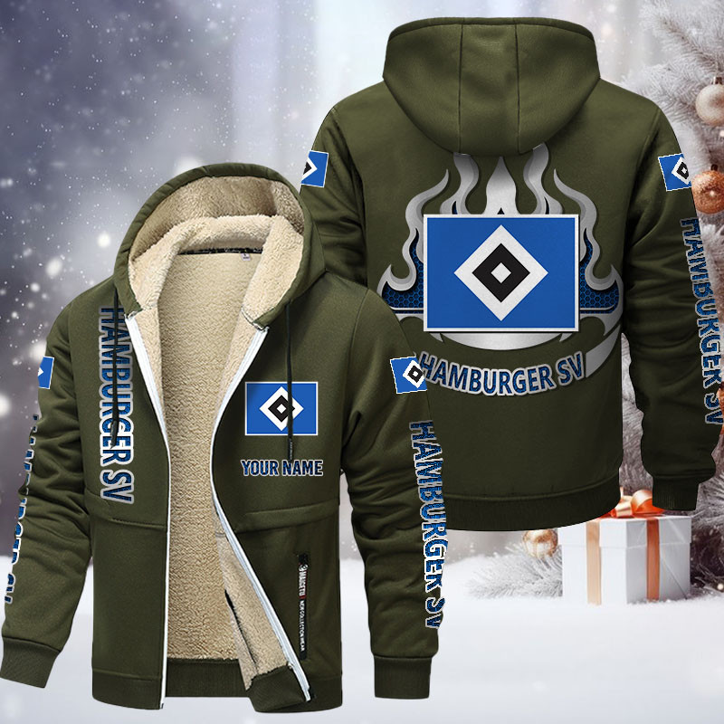 Hamburger SV Gefütterte Kapuzenjacke - HSV Samt Zip-Hoodie