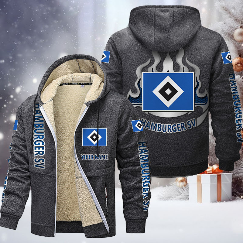Hamburger SV Gefütterte Kapuzenjacke - HSV Samt Zip-Hoodie – Bild 5