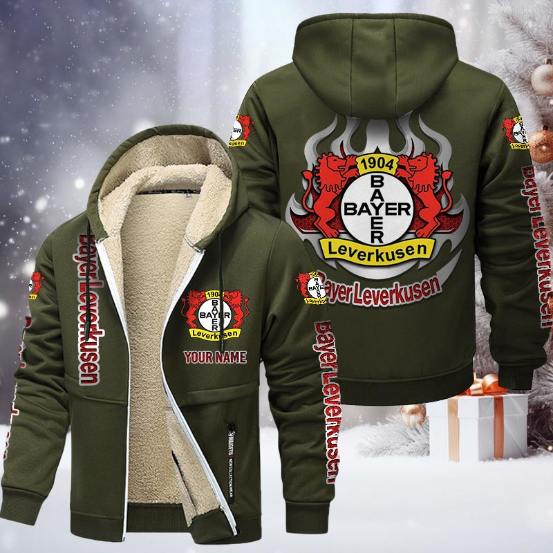 Bayer 04 Leverkusen Gefütterte Kapuzenjacke - B04 Samt Zip-Hoodie